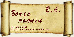 Boris Ašanin vizit kartica